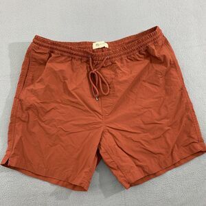 Madewell Shorts Mens 2XL Orange Polyamide Swim Trunks Mesh Lined Drawstring